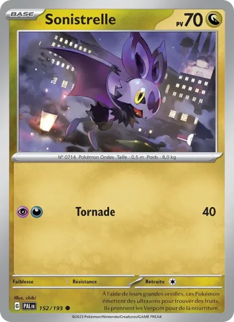 Carte Pokémon Sonistrelle 152/193, extension Évolutions à Paldea