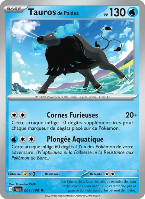 Carte Pokémon Tauros de Paldea 041/193, extension Évolutions à Paldea