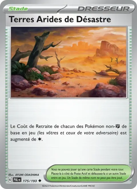 Carte Pokémon Terres Arides de Désastre 175/193, extension Évolutions à Paldea