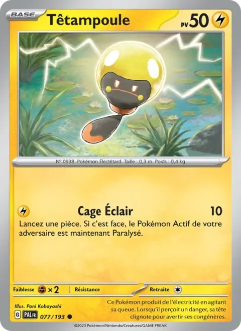 Carte Pokémon Têtampoule 077/193, extension Évolutions à Paldea