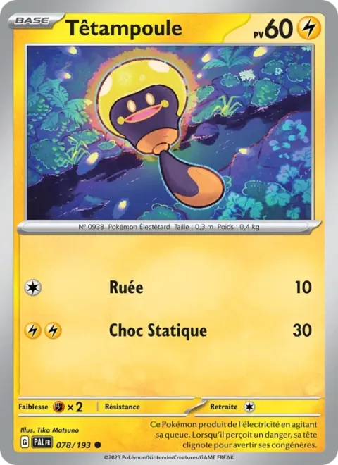 Carte Pokémon Têtampoule 078/193, extension Évolutions à Paldea