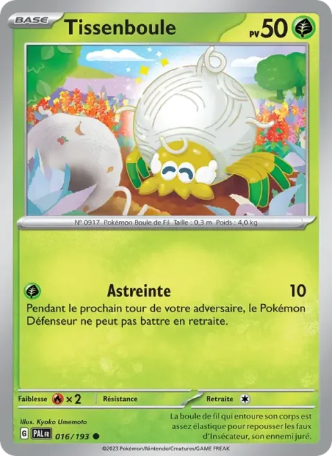 Carte Pokémon Tissenboule 016/193, extension Évolutions à Paldea