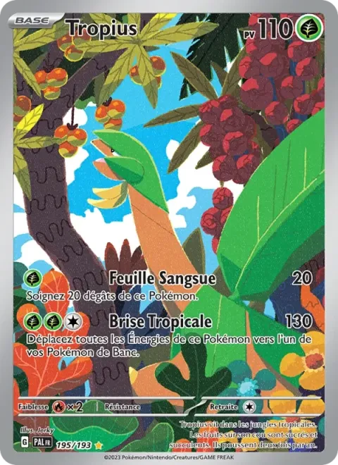 Carte Pokémon Tropius 195/193, extension Évolutions à Paldea