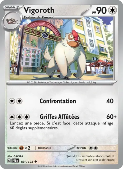 Carte Pokémon Vigoroth 161/193, extension Évolutions à Paldea