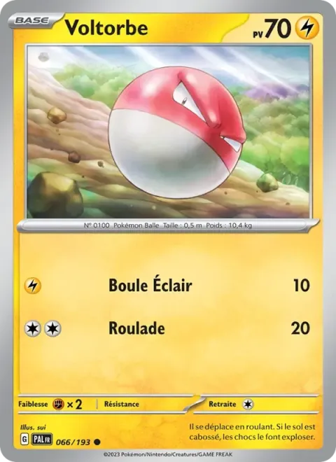 Carte Pokémon Voltorbe 066/193, extension Évolutions à Paldea