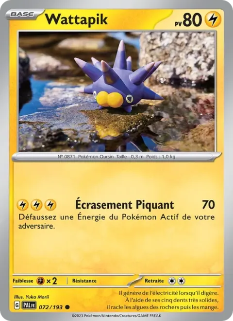 Carte Pokémon Wattapik 072/193, extension Évolutions à Paldea