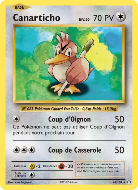 Carte Pokémon Canarticho 068/108, extension Évolutions
