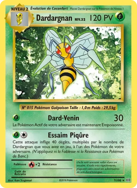 Carte Pokémon Dardargnan 007/108, extension Évolutions