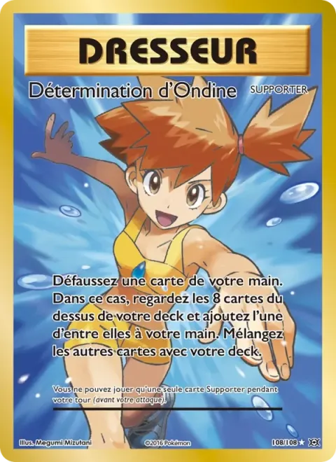 Carte Pokémon Détermination d’Ondine 108/108, extension Évolutions