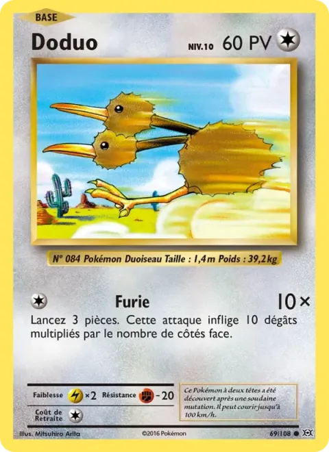 Carte Pokémon Doduo 069/108, extension Évolutions