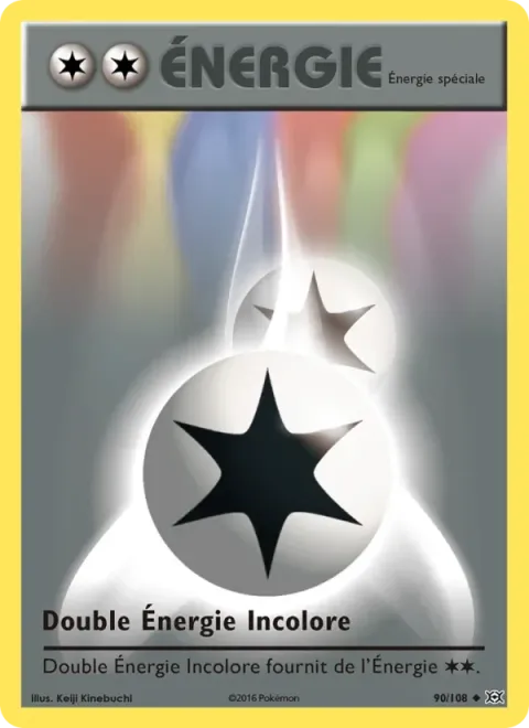 Carte Pokémon Double Énergie Incolore 090/108, extension Évolutions