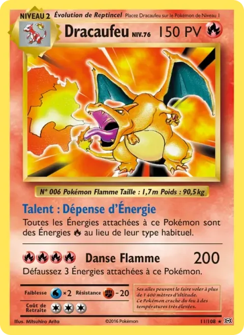 Carte Pokémon Dracaufeu 011/108, extension Évolutions