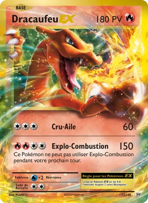 Carte Pokémon Dracaufeu EX 012/108, extension Évolutions