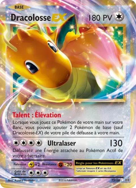 Carte Pokémon Dracolosse EX 072/108, extension Évolutions