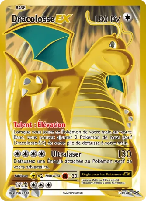 Carte Pokémon Dracolosse EX 106/108, extension Évolutions