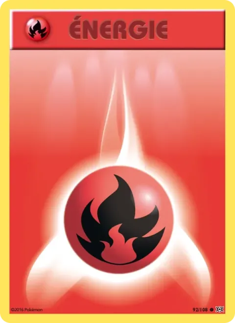 Carte Pokémon Énergie Feu 092/108, extension Évolutions