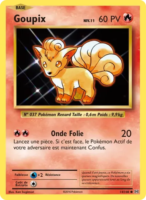 Carte Pokémon Goupix 014/108, extension Évolutions