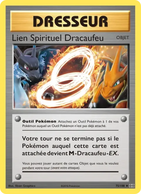 Carte Pokémon Lien Spirituel Dracaufeu 075/108, extension Évolutions