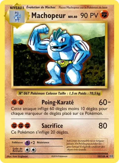 Carte Pokémon Machopeur 058/108, extension Évolutions