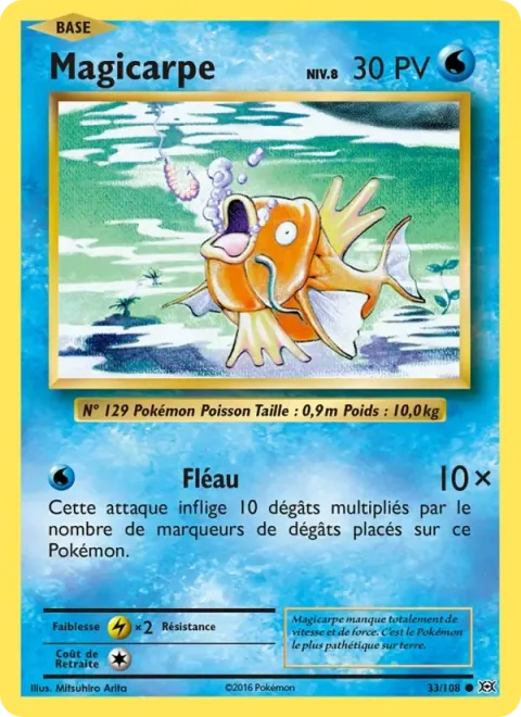 Carte Pokémon Magicarpe 033/108, extension Évolutions