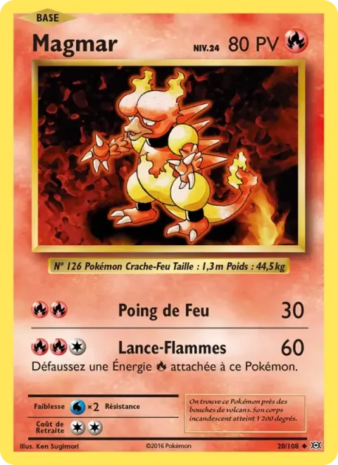 Carte Pokémon Magmar 020/108, extension Évolutions