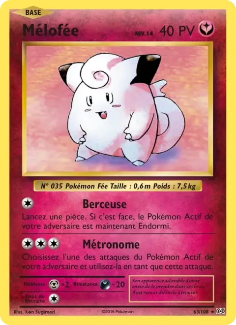 Carte Pokémon Mélofée 063/108, extension Évolutions