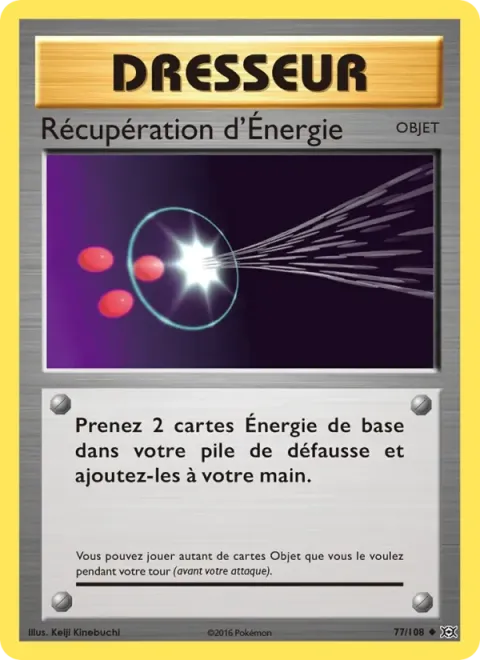 Carte Pokémon Récupération d’Énergie 077/108, extension Évolutions