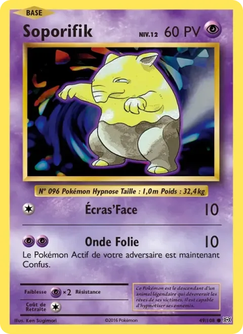 Carte Pokémon Soporifik 049/108, extension Évolutions