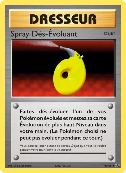 Carte Pokémon Spray Dés-Évoluant 076/108, extension Évolutions