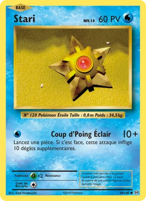 Carte Pokémon Stari 030/108, extension Évolutions