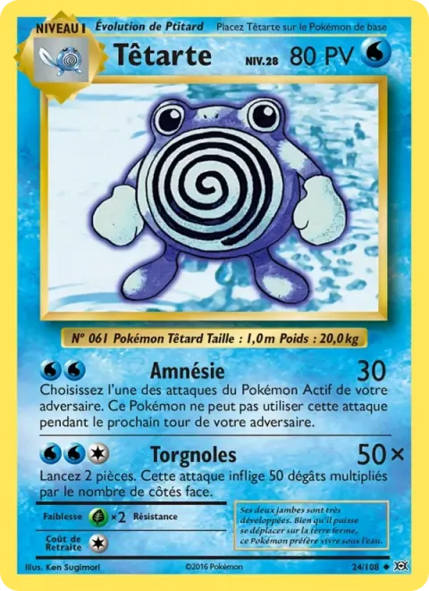 Carte Pokémon Têtarte 024/108, extension Évolutions