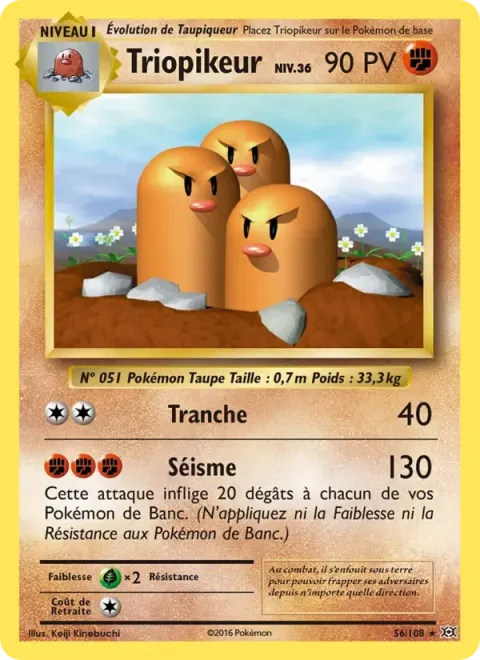 Carte Pokémon Triopikeur 056/108, extension Évolutions