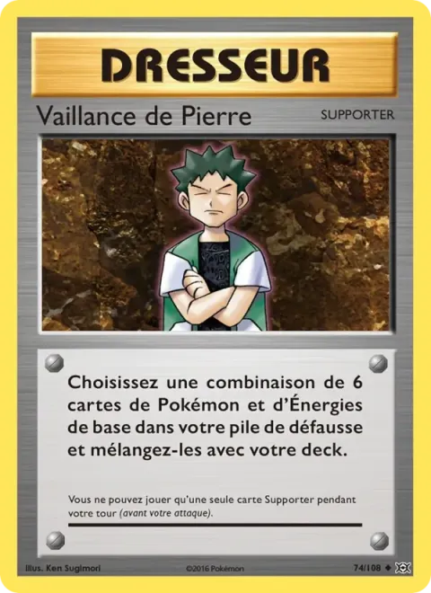Carte Pokémon Vaillance de Pierre 074/108, extension Évolutions