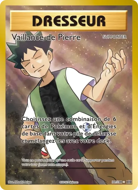 Carte Pokémon Vaillance de Pierre 107/108, extension Évolutions
