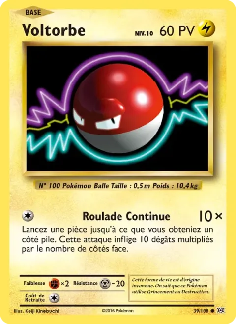 Carte Pokémon Voltorbe 039/108, extension Évolutions