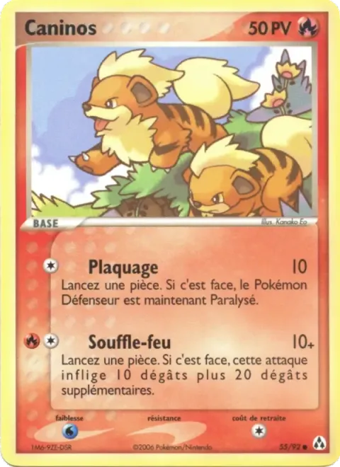 Carte Pokémon Caninos 055/092, extension EX Créateurs de légendes