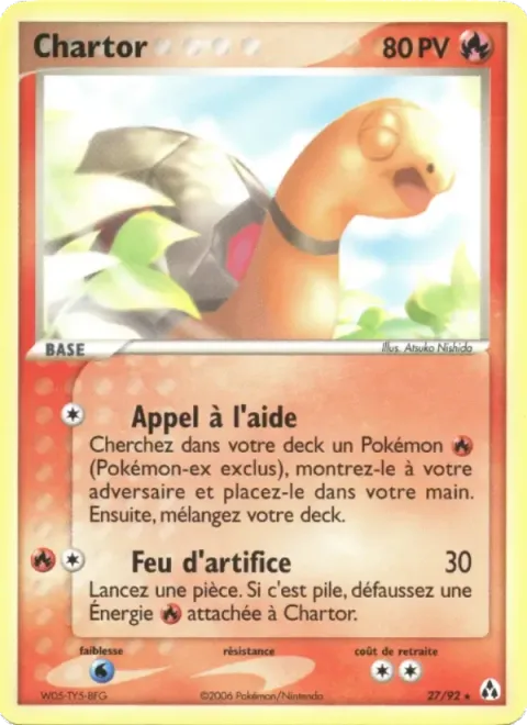 Carte Pokémon Chartor 027/092, extension EX Créateurs de légendes