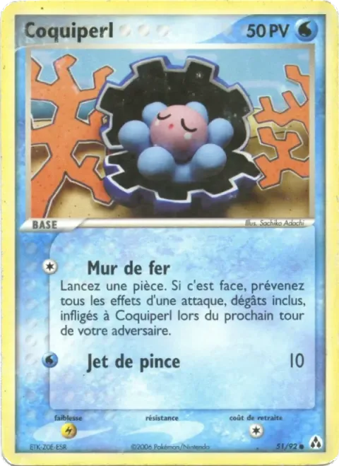 Carte Pokémon Coquiperl 051/092, extension EX Créateurs de légendes