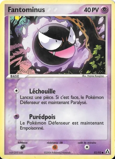 Carte Pokémon Fantominus 052/092, extension EX Créateurs de légendes