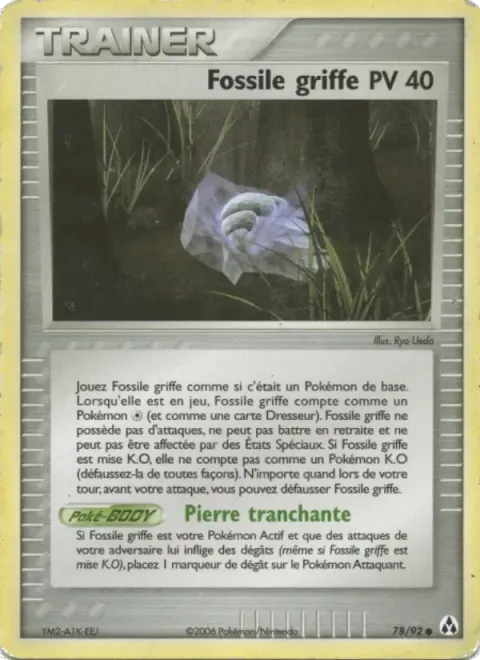Carte Pokémon Fossile griffe 078/092, extension EX Créateurs de légendes