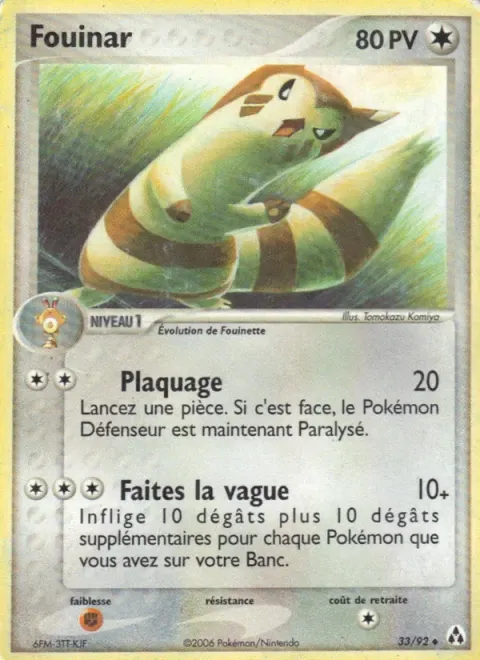 Carte Pokémon Fouinar 033/092, extension EX Créateurs de légendes