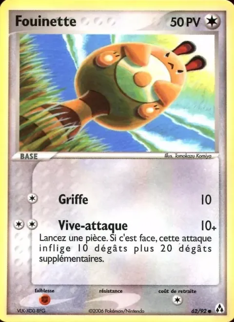Carte Pokémon Fouinette 062/092, extension EX Créateurs de légendes