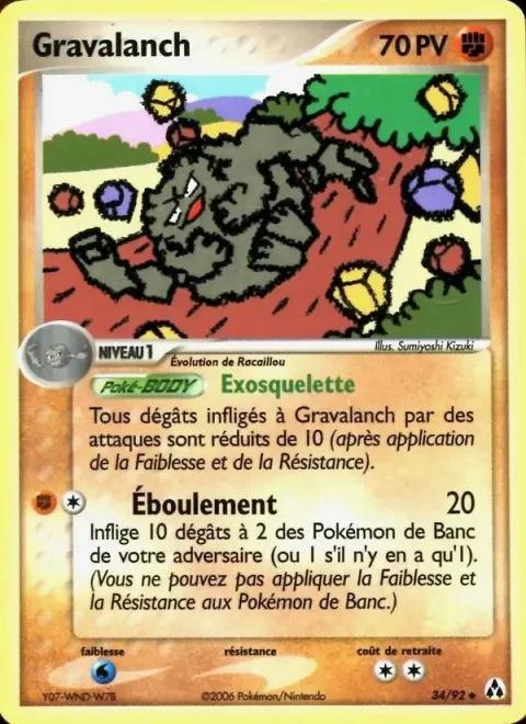 Carte Pokémon Gravalanch 034/092, extension EX Créateurs de légendes