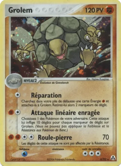 Carte Pokémon Grolem 006/092, extension EX Créateurs de légendes