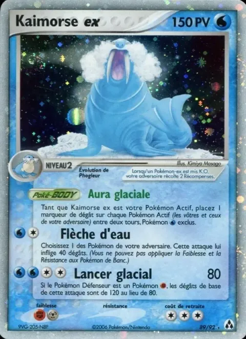 Carte Pokémon Kaimorse ex 089/092, extension EX Créateurs de légendes