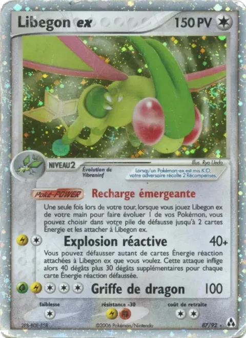 Carte Pokémon Libegon ex 087/092, extension EX Créateurs de légendes