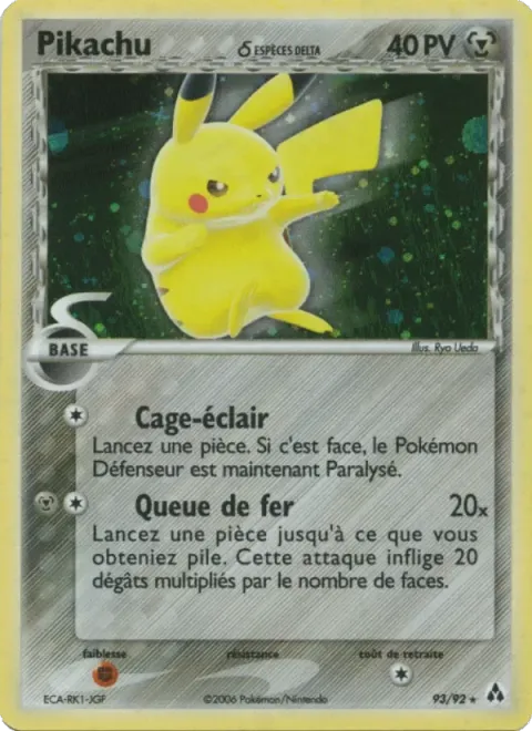 Carte Pokémon Pikachu δ 093/092, extension EX Créateurs de légendes