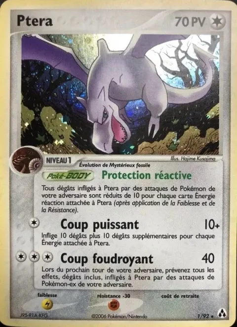 Carte Pokémon Ptéra 001/092, extension EX Créateurs de légendes