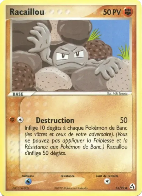 Carte Pokémon Racaillou 053/092, extension EX Créateurs de légendes