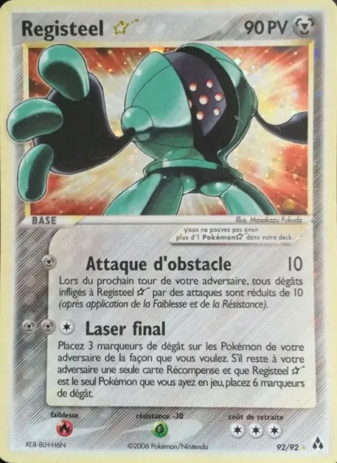 Carte Pokémon Registeel ☆ 092/092, extension EX Créateurs de légendes